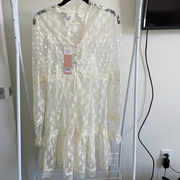 Alice McCall Moon Sister Mini Dress in Cream Lace - Picture 6 of 7